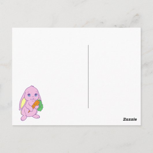 Kawaii Cute Cartoon Bunny Rabbit Carrot Briefkaart (Achterkant)