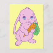 Kawaii Cute Cartoon Bunny Rabbit Carrot Briefkaart (Voorkant)