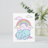 Kawaii Cute Cartoon Bunny Rabbit Rainbow Briefkaart (Staand voorkant)