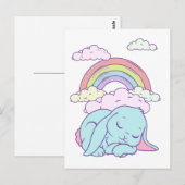 Kawaii Cute Cartoon Bunny Rabbit Rainbow Briefkaart (Voorkant / Achterkant)