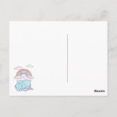Kawaii Cute Cartoon Bunny Rabbit Rainbow Briefkaart (Achterkant)