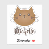 Kawaii Cute Cartoon Kitty Cat Naam Sticker (Vel)