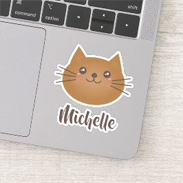 Kawaii Cute Cartoon Kitty Cat Naam Sticker