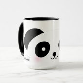 Kawaii Cute Cartoon Panda Beer Aangepaste naam Mok (Voorkant links)