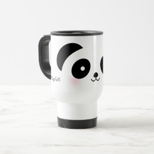 Kawaii Cute Cartoon Panda Beer Aangepaste naam Reisbeker
