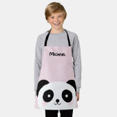 Kawaii Cute Cartoon Panda Beer Aangepaste naam Schort (Gedragen)