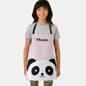 Kawaii Cute Cartoon Panda Beer Aangepaste naam Schort (Insitu)