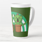 Kawaii Cute Cat Cactus Plant Pet Latte Mok (Rechterhoek)