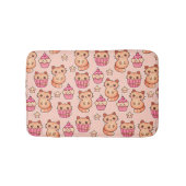 Kawaii Cute Cats and Cupcakes Pink Pattern Badmat (Voorkant)