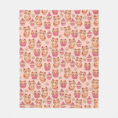 Kawaii Cute Cats and Cupcakes Pink Pattern Fleece Deken (Voorkant)