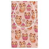 Kawaii Cute Cats and Cupcakes Pink Pattern Klein Cadeauzakje (Achterkant)