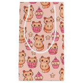 Kawaii Cute Cats and Cupcakes Pink Pattern Klein Cadeauzakje (Voorkant)