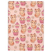 Kawaii Cute Cats and Cupcakes Pink Pattern Klembord (Achterkant)