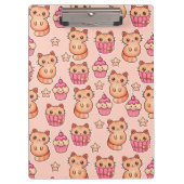 Kawaii Cute Cats and Cupcakes Pink Pattern Klembord (Voorkant)