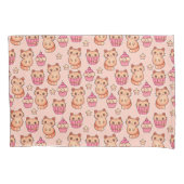 Kawaii Cute Cats and Cupcakes Pink Pattern Kussensloop (Voorkant)