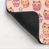 Kawaii Cute Cats and Cupcakes Pink Pattern Muismat (Hoek)