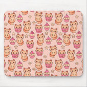 Kawaii Cute Cats and Cupcakes Pink Pattern Muismat (Voorkant)