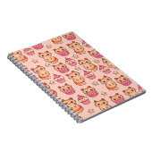 Kawaii Cute Cats and Cupcakes Pink Pattern Notitieboek (Rechterzijde)