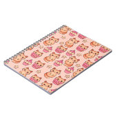 Kawaii Cute Cats and Cupcakes Pink Pattern Notitieboek (Linkerzijde)