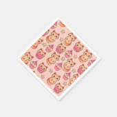 Kawaii Cute Cats and Cupcakes Pink Pattern Servetten (Hoek)