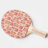 Kawaii Cute Cats and Cupcakes Pink Pattern Tafeltennisbatje (Zijkant)