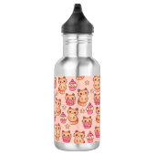 Kawaii Cute Cats and Cupcakes Pink Pattern Waterfles (Rechts)