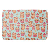 Kawaii Cute Cats Cupcakes Pink and Blue Pattern Badmat (Voorkant)