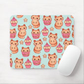 Kawaii Cute Cats Cupcakes Pink and Blue Pattern Muismat (Met muis)
