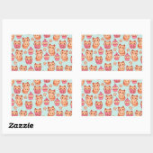 Kawaii Cute Cats Cupcakes Pink and Blue Pattern Rechthoekige Sticker (Vel)