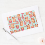 Kawaii Cute Cats Cupcakes Pink and Blue Pattern Rechthoekige Sticker (Envelop)
