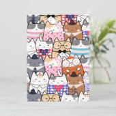 Kawaii Cute Cats Kaart (Staand voorkant)