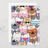 Kawaii Cute Cats Kaart (Voorkant / Achterkant)