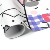 Kawaii Cute Cats Seamless Pattern Cadeaupapier (Rol Hoek)