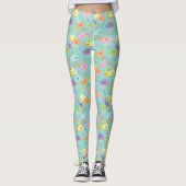 Kawaii Cute Cloud Sun Moon Gender Neutral Pattern Leggings (Voorkant)