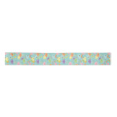 Kawaii Cute Cloud Sun Moon Gender Neutral Pattern Satijnen Lint (Voorkant)