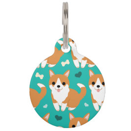 Kawaii Cute Corgi-hond, eenvoudig illustratiepatro Huisdierpenning