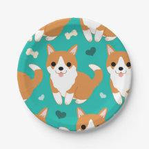 Kawaii Cute Corgi-hond, eenvoudig illustratiepatro