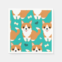 Kawaii Cute Corgi-hond, eenvoudig illustratiepatro