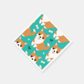 Kawaii Cute Corgi-hond, eenvoudig illustratiepatro Servetten (Hoek)