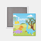 Kawaii Cute Dinosaur Friends Kinder Nursery Magneet (Voorkant / Achterkant)