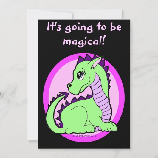 Kawaii Cute Dragon Birthday Party Kaart (Voorkant)