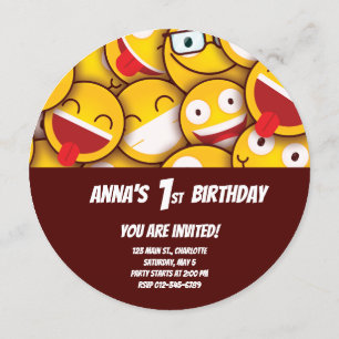 Kawaii Cute Emoji Emoticon Birthday Kaart