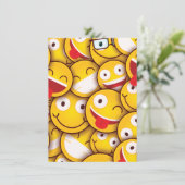 Kawaii Cute Emoji Emoticon Birthday Kaart (Staand voorkant)