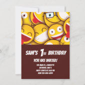 Kawaii Cute Emoji Emoticon Birthday Kaart (Achterkant)