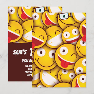 Kawaii Cute Emoji Emoticon Birthday Kaart