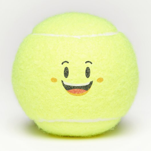 Kawaii Cute Emoticon Emoji Face Tennisballen (Voorkant)