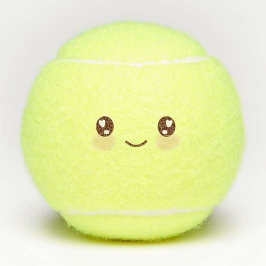 Kawaii Cute Emoticon Emoji Tennisballen (Voorkant)