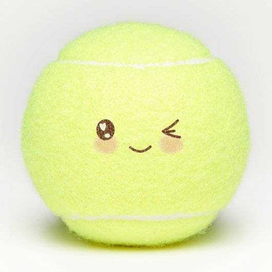 Kawaii Cute Emoticon Emoji Tennisballen (Voorkant)