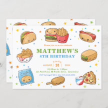 Kawaii Cute Fast Food Party Boy Birthday