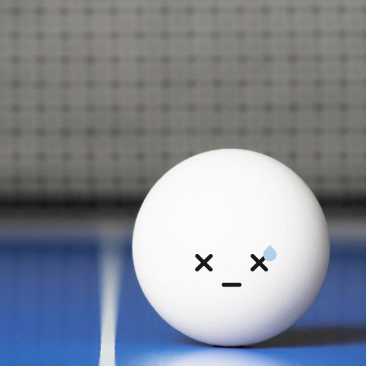 Kawaii Cute Funny Face. Emoji. Emoticon. Pingpongbal (Net)